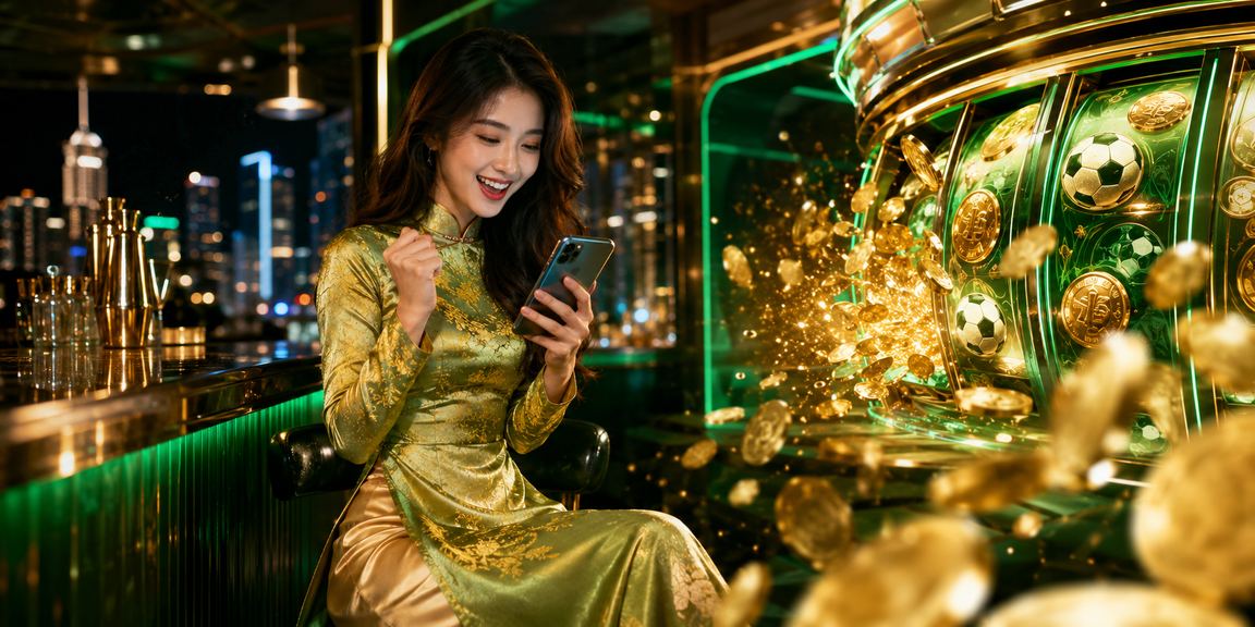 Người chơi tại Thành phố Hồ Chí Minh thưởng thức slot game trực tuyến trong trang phục áo dài truyền thống